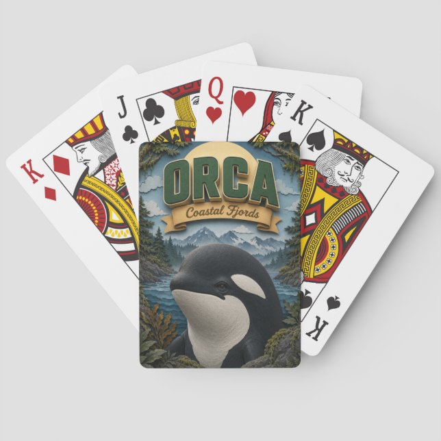 Orca Coastal Fjords POPCUT Playing Cards (Back)