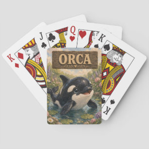 Orca Cute Baby Storybook Nursery Animal Playing Cards