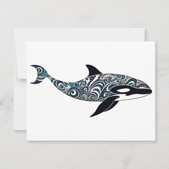Orca doodle  Small Card (Front)