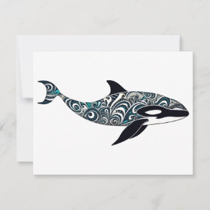 Orca doodle  Small Card