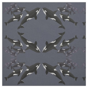 Orca Fabric Killer Personalized Whale Art Fabric