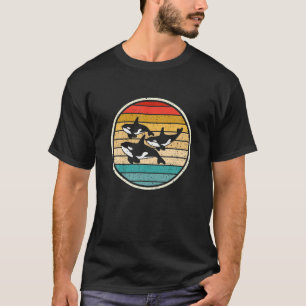Orca Family Vintage Retro Art Killer Whale Family T-Shirt