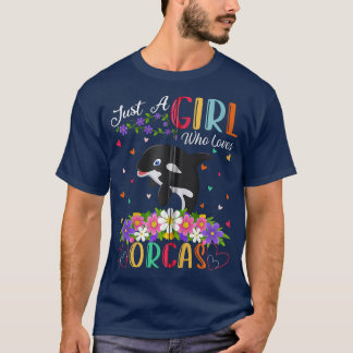 Orca Fish Lover Just A Girl Who Loves Orcas Zip Ho T-Shirt