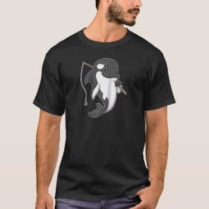Orca Fishing Fisher Fishing Rod Raglan Baseball Te T-Shirt