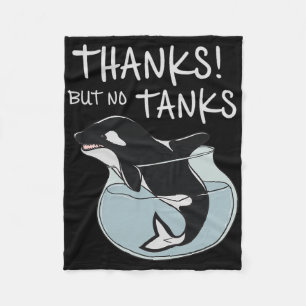 Orca Free Save The Whales Social Criticism Ocean P Fleece Blanket