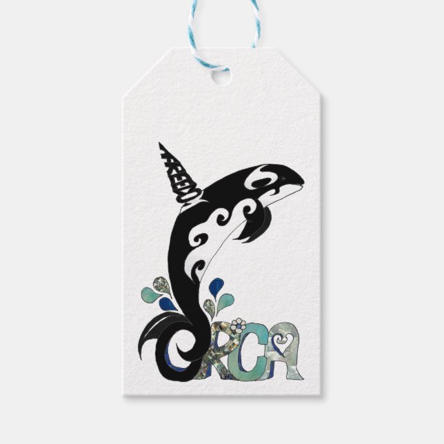 Orca Freedom Art Gift Tag (Front)
