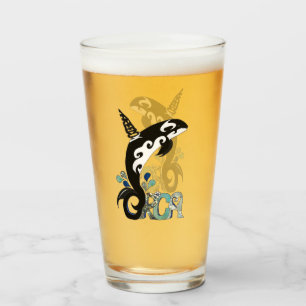 Orca Freedom Art Glass Cup