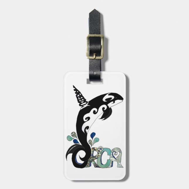Orca Freedom Art Luggage Tag (Front Vertical)