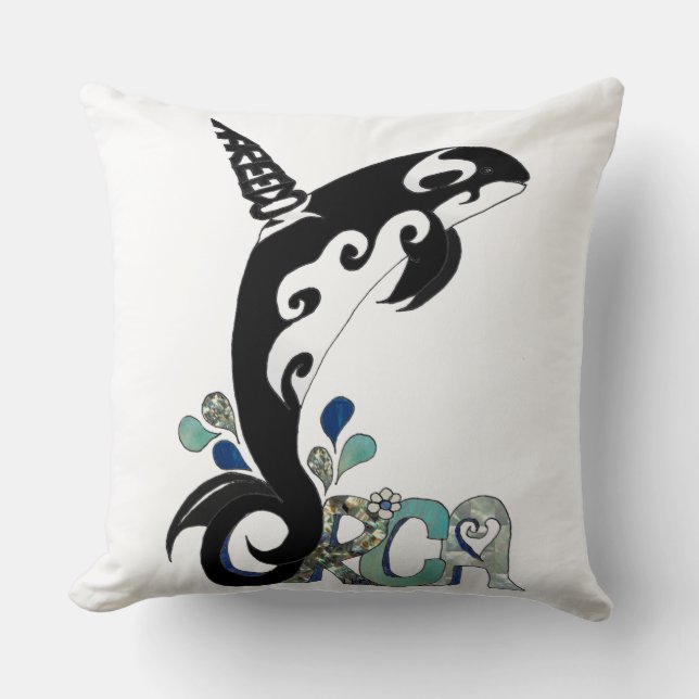 Orca Freedom Art Throw Pillow (Front)