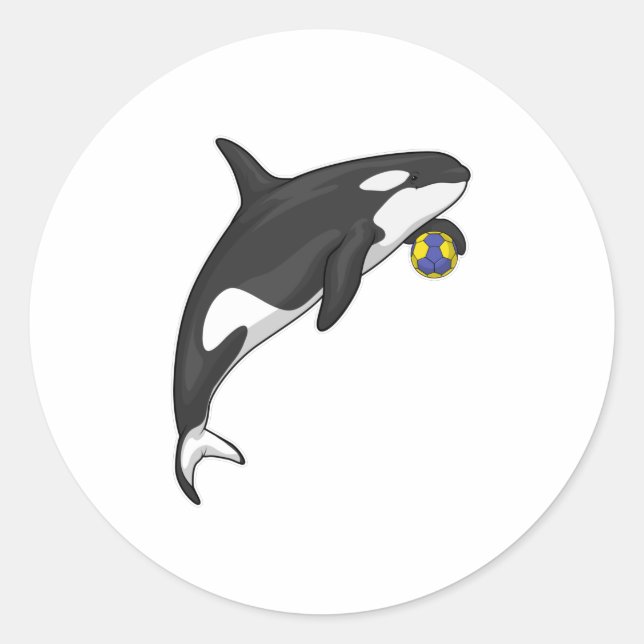Orca Handball player Handball Classic Round Sticker (Front)