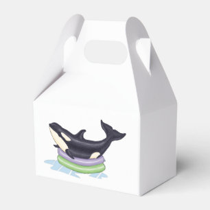 Orca in a kiddie pool favor box