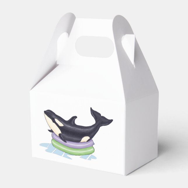 Orca in a kiddie pool favor box (Front Side)