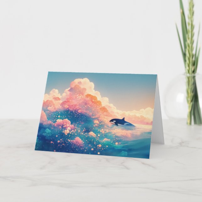 Orca in Enchanted Waters Card (Front)