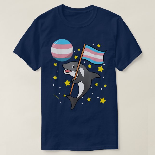 Orca In Space Trans Pride T-Shirt (Design Front)