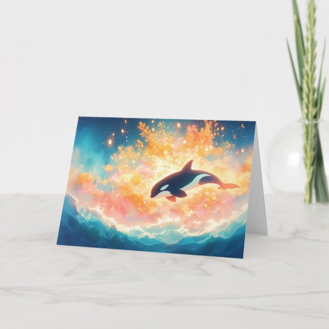 Orca Journey Through a Magical Sea Card (Front)