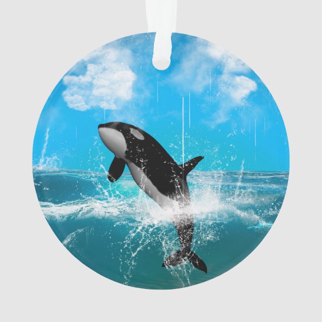 Orca jumping ornament (Back)