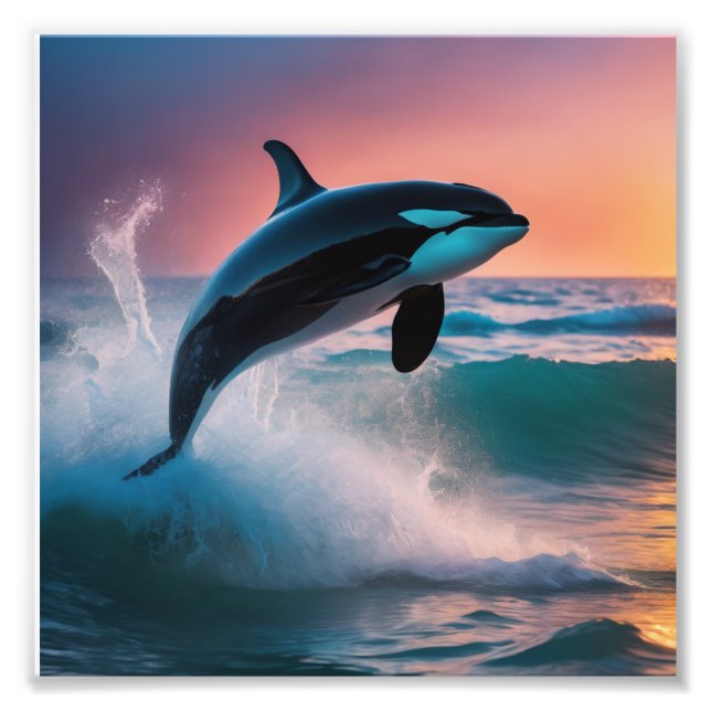 Orca jumping photo print (Front)