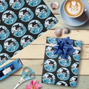 Orca Killer Wale Blue Ocean Wrapping Paper