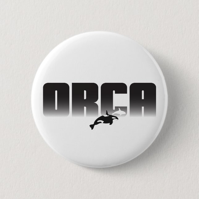 Orca Killer Whale 2 Inch Round Button (Front)