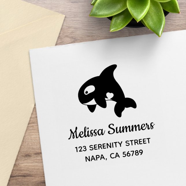 Orca Killer Whale Address Rubber Stamp (Creator Uploaded)