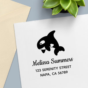 Orca Killer Whale Address Self-inking Stamp