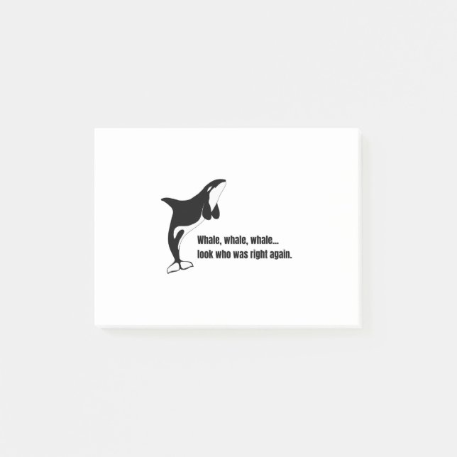 Orca - Killer Whale - Animal Puns - Funny Animal Post-it Notes (Front)