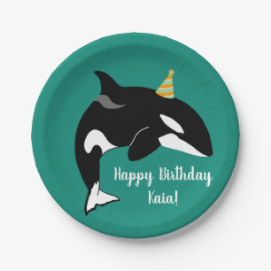 Orca Killer Whale Birthday Supplies Paper Plate