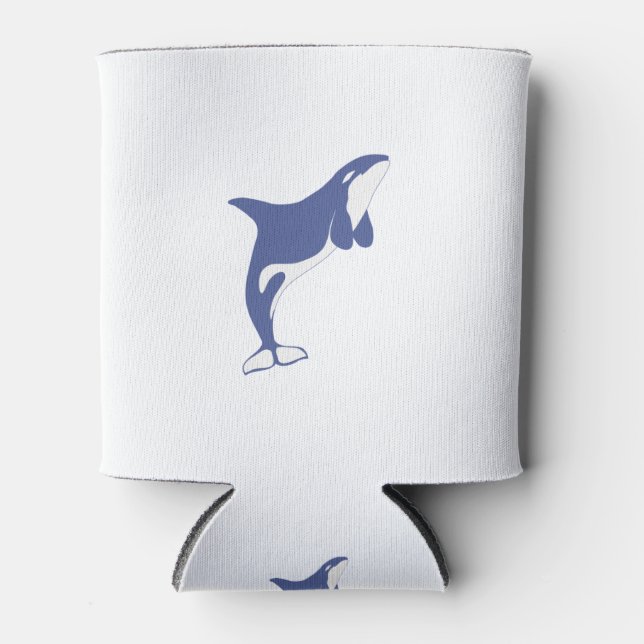 Orca - Killer Whale - Blue - Funny Animal Can Cooler (Front)