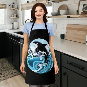 Orca Killer Whale Blue Ocean Apron