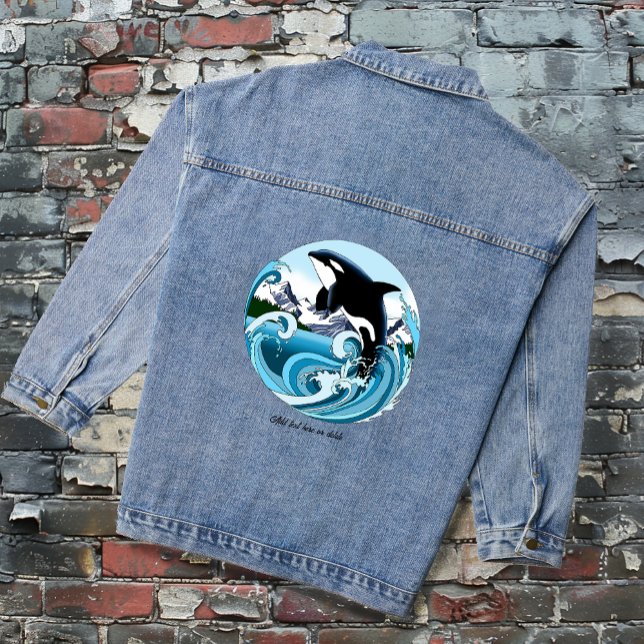 Orca Killer Whale Blue Ocean  Denim Jacket (Creator Uploaded)