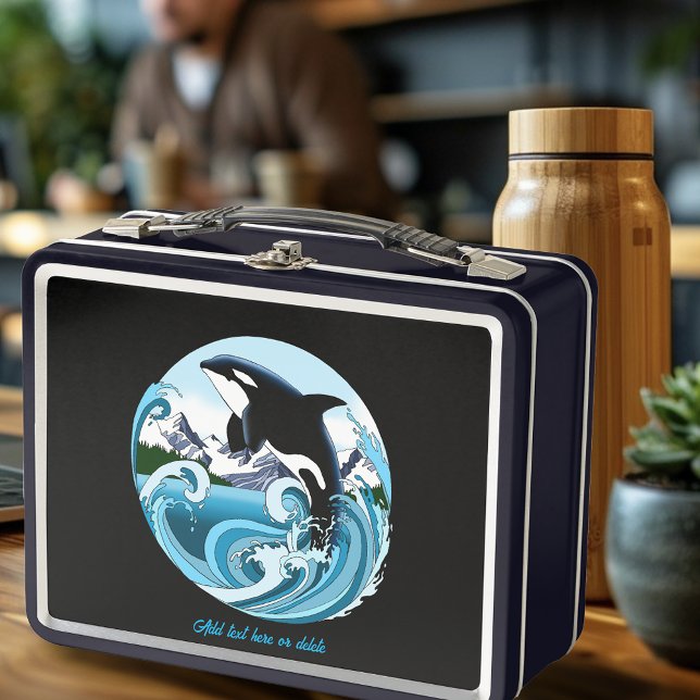 Orca Killer whale Blue Ocean Metal Lunch Box (Creator Uploaded)