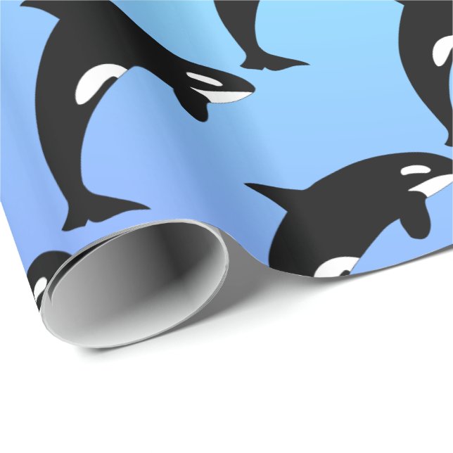 Orca Killer Whale Blue Wrapping Paper (Roll Corner)