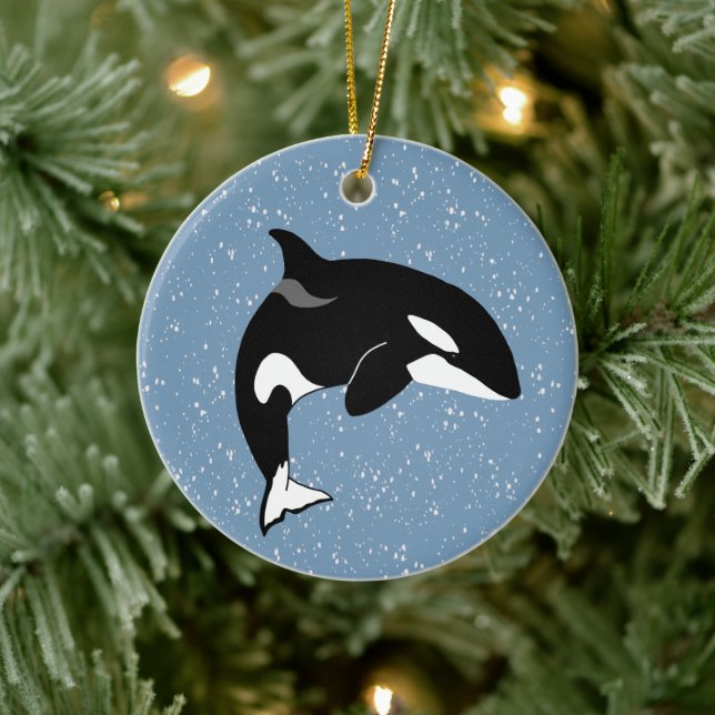 Orca Killer Whale  Ceramic Ornament (Tree)