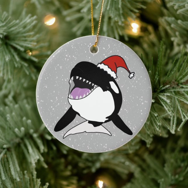 Orca Killer Whale Ceramic Ornament (Tree)
