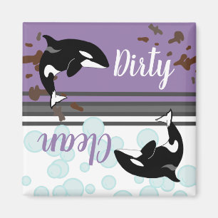 Orca Killer Whale Dirty/Clean Magnet