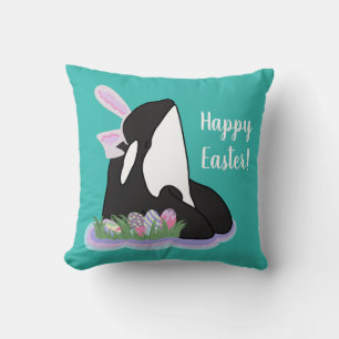 Orca Killer Whale Easter Throw Pillow