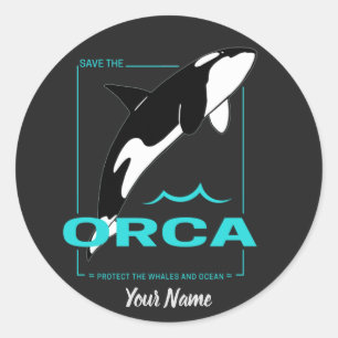 Orca Killer Whale for a girl who just loves Orcas Classic Round Sticker