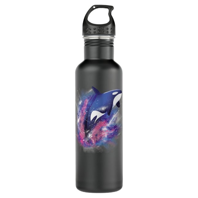 Orca Killer Whale In Outer Space Universe Galaxy V 710 Ml Water Bottle (Front)