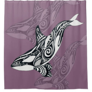 Orca Killer Whale mauve Purple Tlingit Tribal Ink