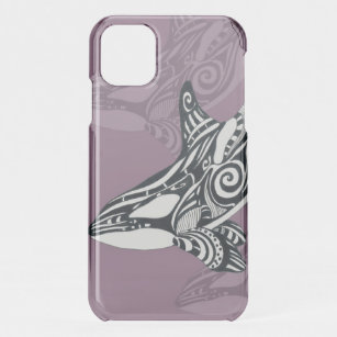 Orca Killer Whale mauve Purple Tlingit Tribal Ink iPhone 11 Case