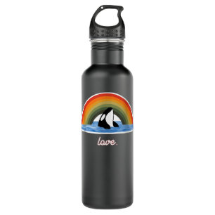 Orca Killer Whale Rainbow Retro Love  710 Ml Water Bottle