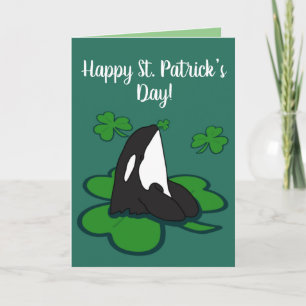 Orca Killer Whale St Patrick’s Day Card