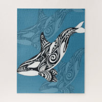 Orca Killer Whale Tlingit Indigo Blue ink