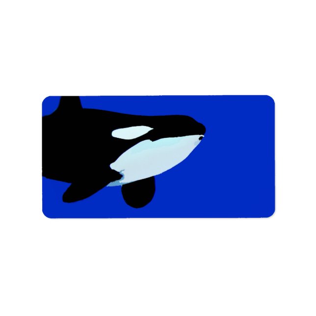 orca killer whale underwater graphic label (Front)