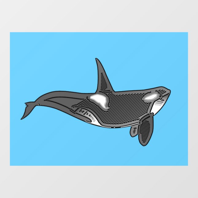 Orca Line Art Design  Window Cling (Sheet)