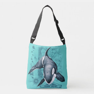 Orca Map Teal Crossbody Bag