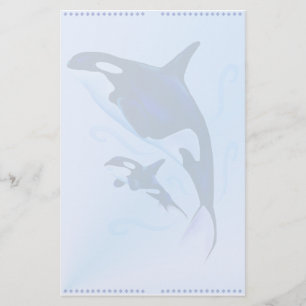 Orca Mom and Baby Stationery