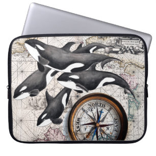 Orca Nautical Compass Laptop Sleeve