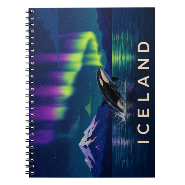 Orca Northern Lights Iceland Aurora Notebook (Front)