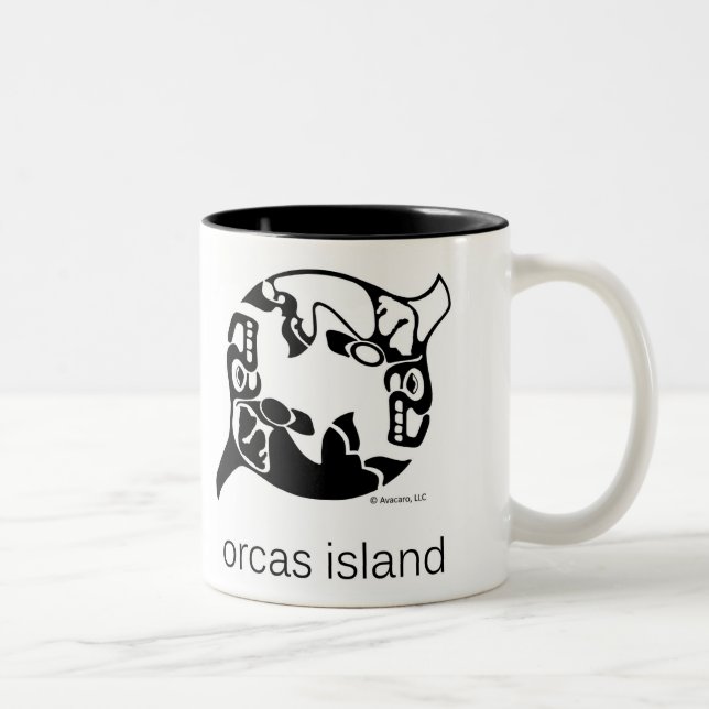 Orca - Orcas Island - Tao Yin Yang - Killer Whale Two-Tone Coffee Mug (Right)